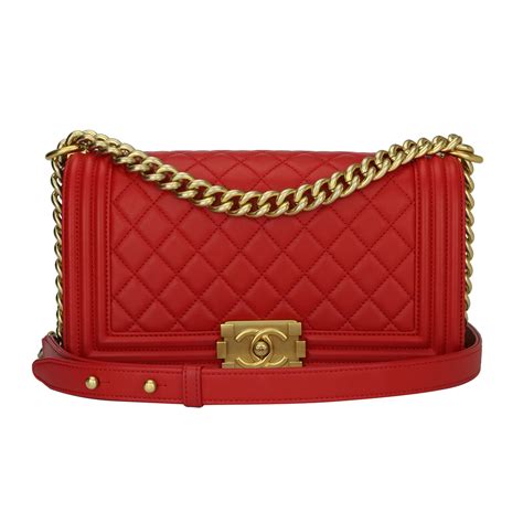 chanel red boy bag price|red chanel boyfriend bag.